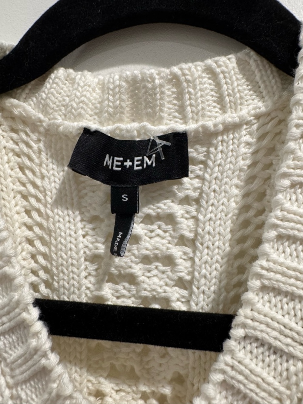 ME + EM Cotton Open Stitch Sweater Vest in cream - Picture 5 of 7